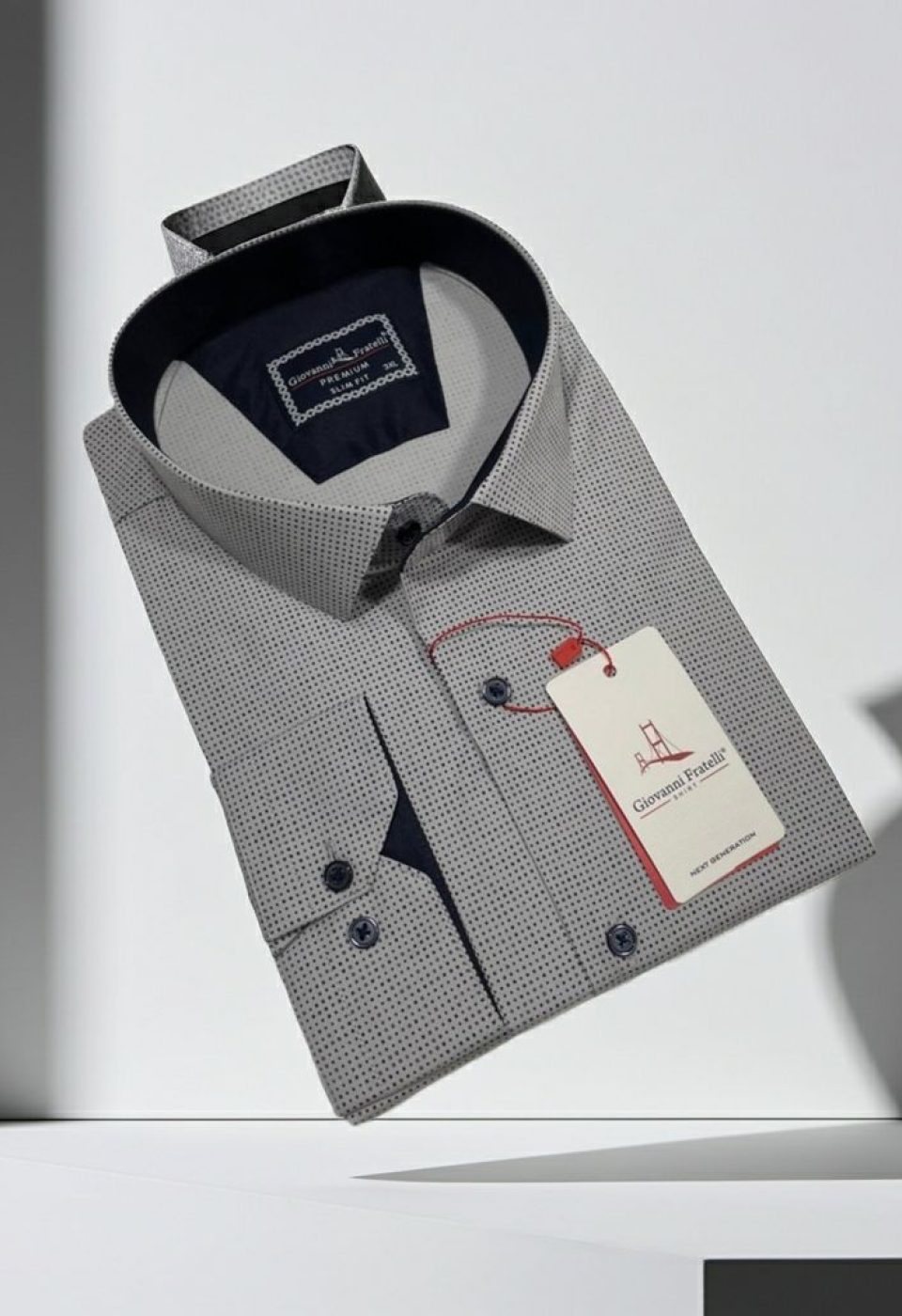 Büyük Beden Slim Fit Uzun Kol Desenli Erkek Gömlek 4GMK315108005