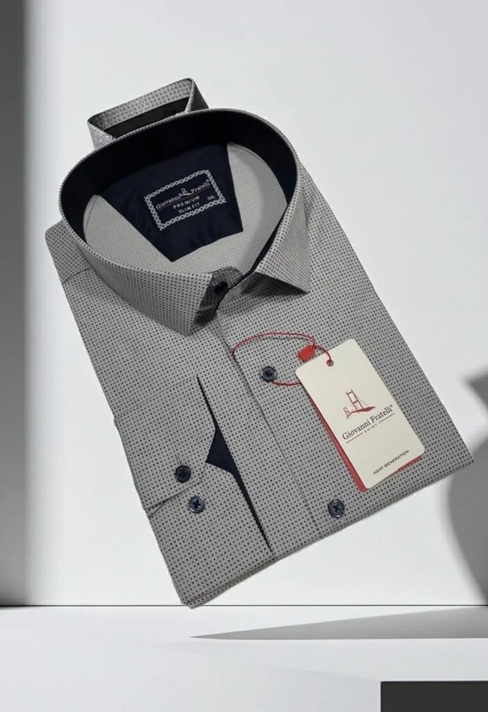 Büyük Beden Slim Fit Uzun Kol Desenli Erkek Gömlek 4GMK315108005 - Giovanni Fratelli
