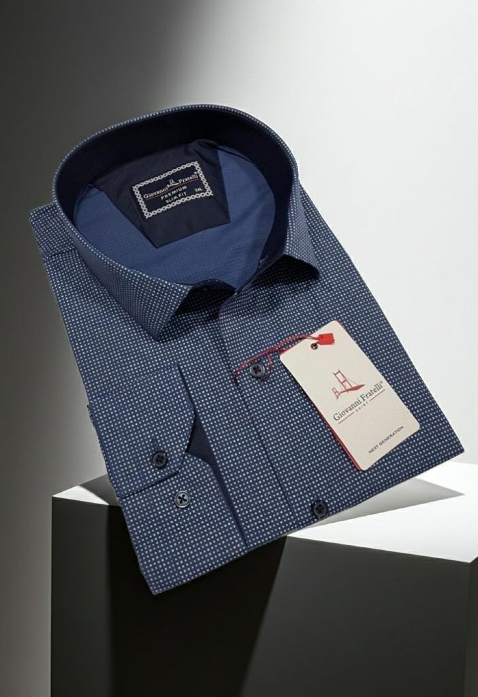 Büyük Beden Slim Fit Uzun Kol Desenli Erkek Gömlek 4GMK315108006