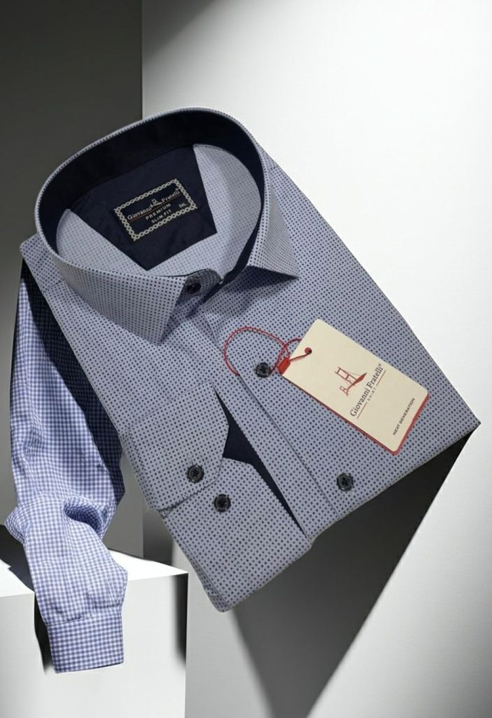 Büyük Beden Slim Fit Uzun Kol Desenli Erkek Gömlek 4GMK315108007 - Giovanni Fratelli