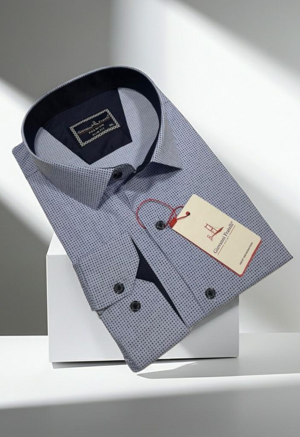 Büyük Beden Slim Fit Uzun Kol Desenli Erkek Gömlek 4GMK315108007