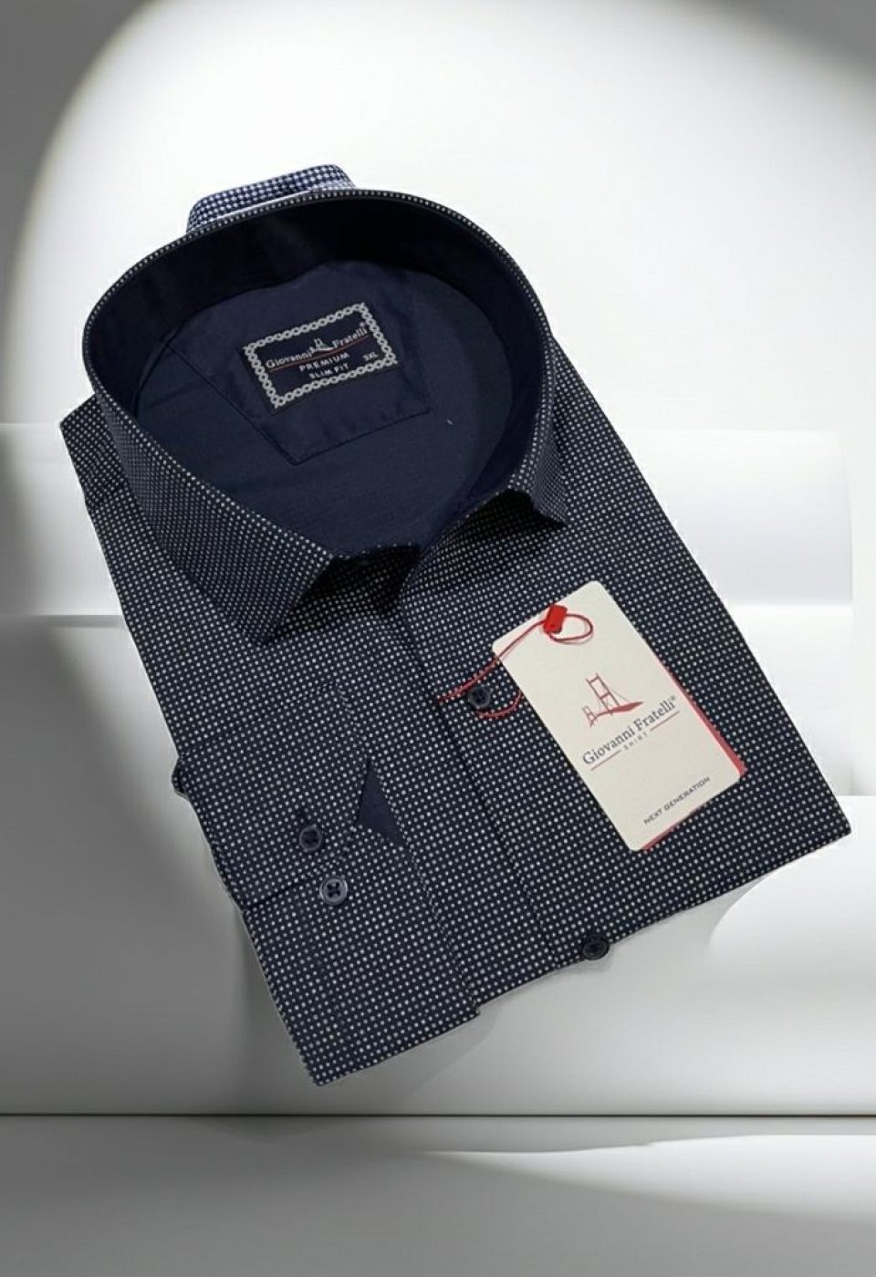 Büyük Beden Slim Fit Uzun Kol Desenli Erkek Gömlek 4GMK315108009