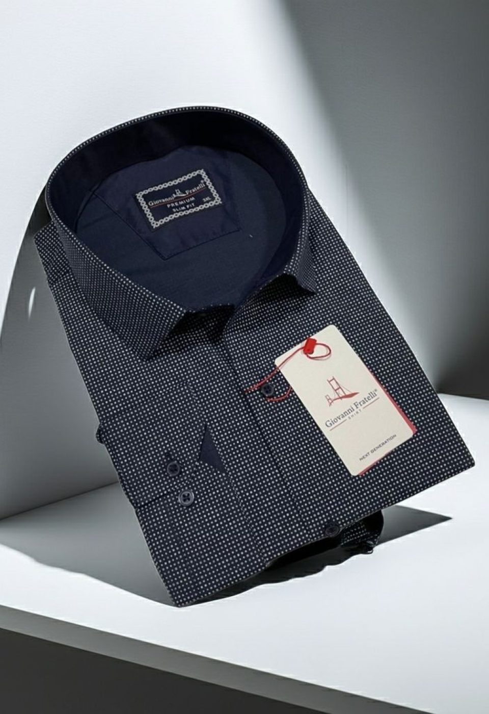 Büyük Beden Slim Fit Uzun Kol Desenli Erkek Gömlek 4GMK315108009