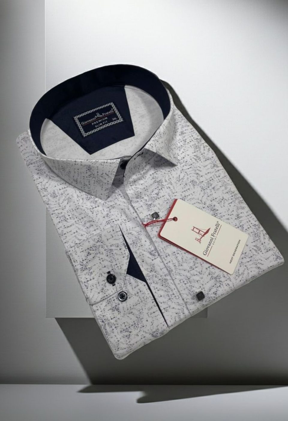 Büyük Beden Slim Fit Uzun Kol Desenli Erkek Gömlek 4GMK315109001