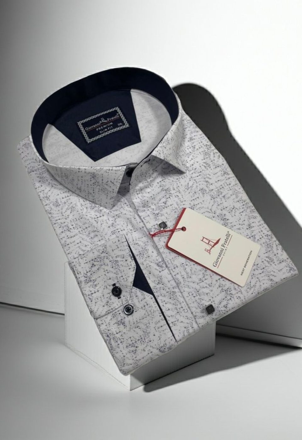 Büyük Beden Slim Fit Uzun Kol Desenli Erkek Gömlek 4GMK315109001