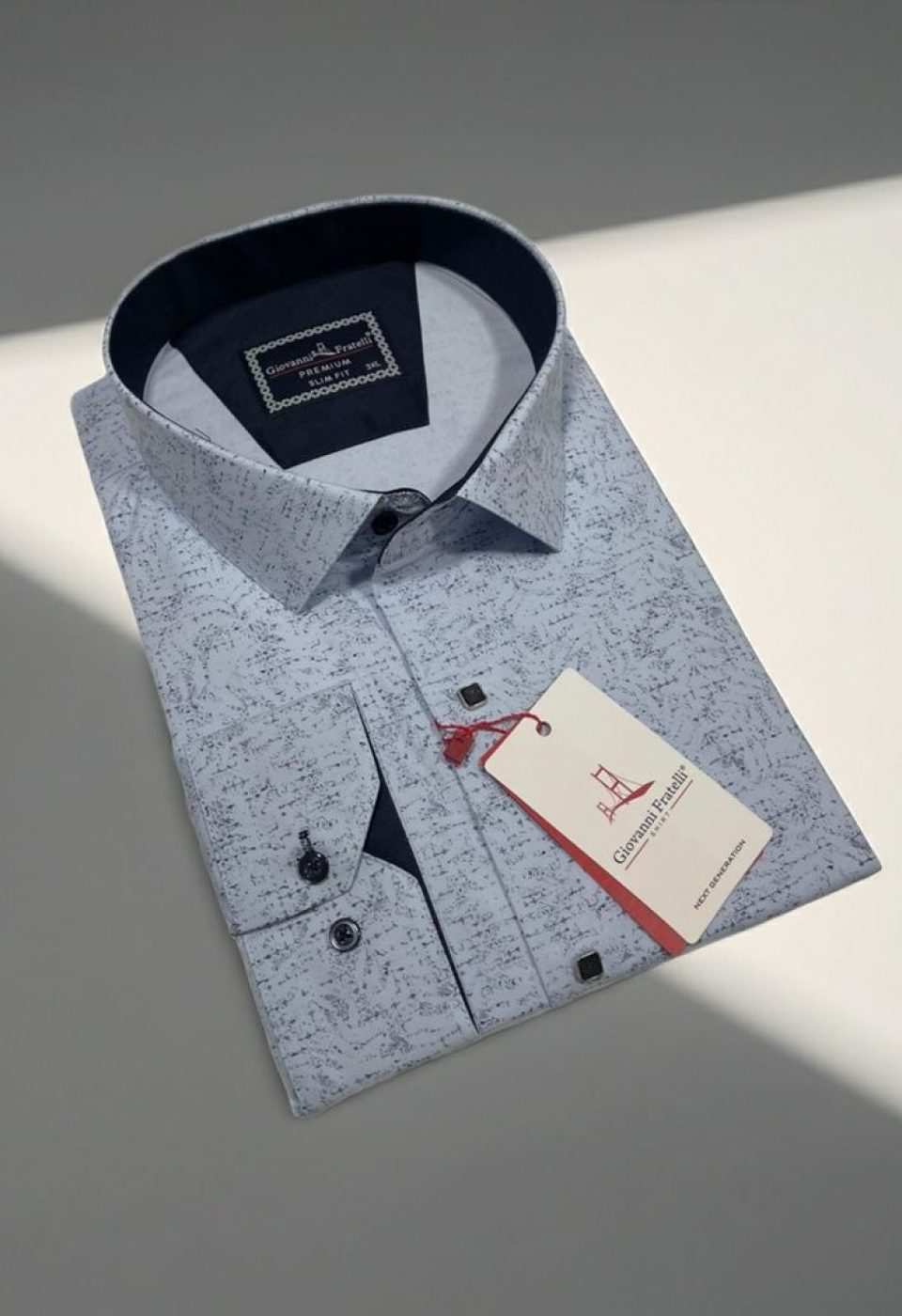 Büyük Beden Slim Fit Uzun Kol Desenli Erkek Gömlek 4GMK315109002