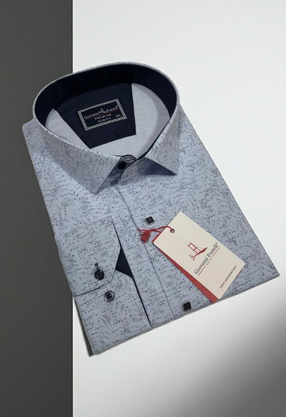 Büyük Beden Slim Fit Uzun Kol Desenli Erkek Gömlek 4GMK315109002