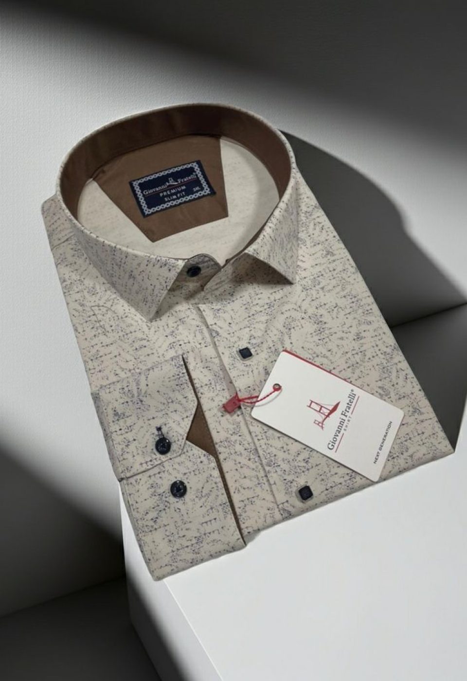 Büyük Beden Slim Fit Uzun Kol Desenli Erkek Gömlek 4GMK315109003 - Giovanni Fratelli