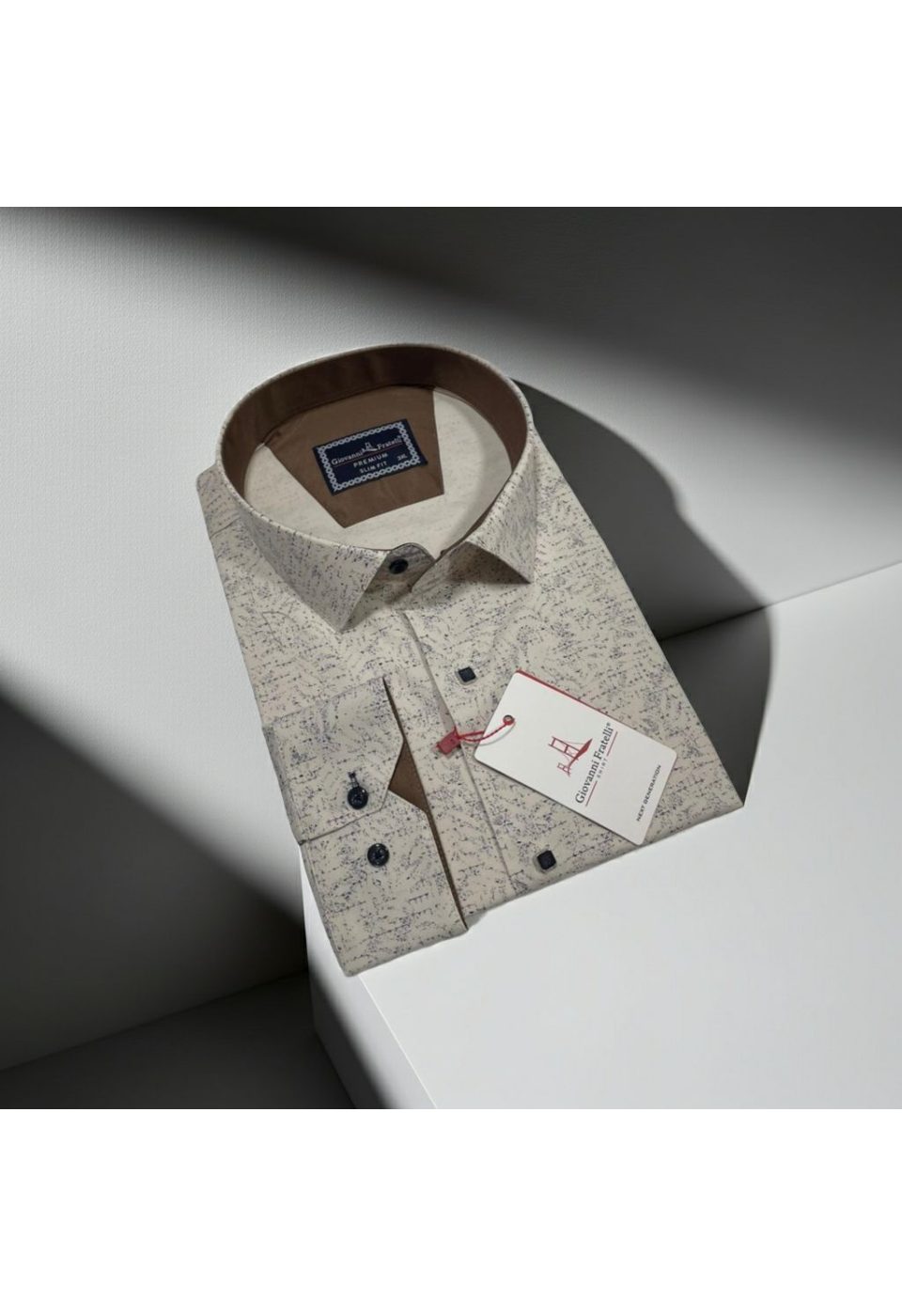 Büyük Beden Slim Fit Uzun Kol Desenli Erkek Gömlek 4GMK315109003 - Giovanni Fratelli