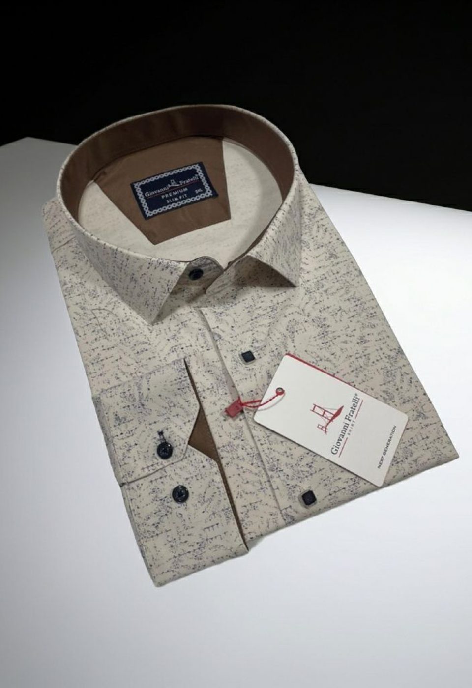 Büyük Beden Slim Fit Uzun Kol Desenli Erkek Gömlek 4GMK315109003