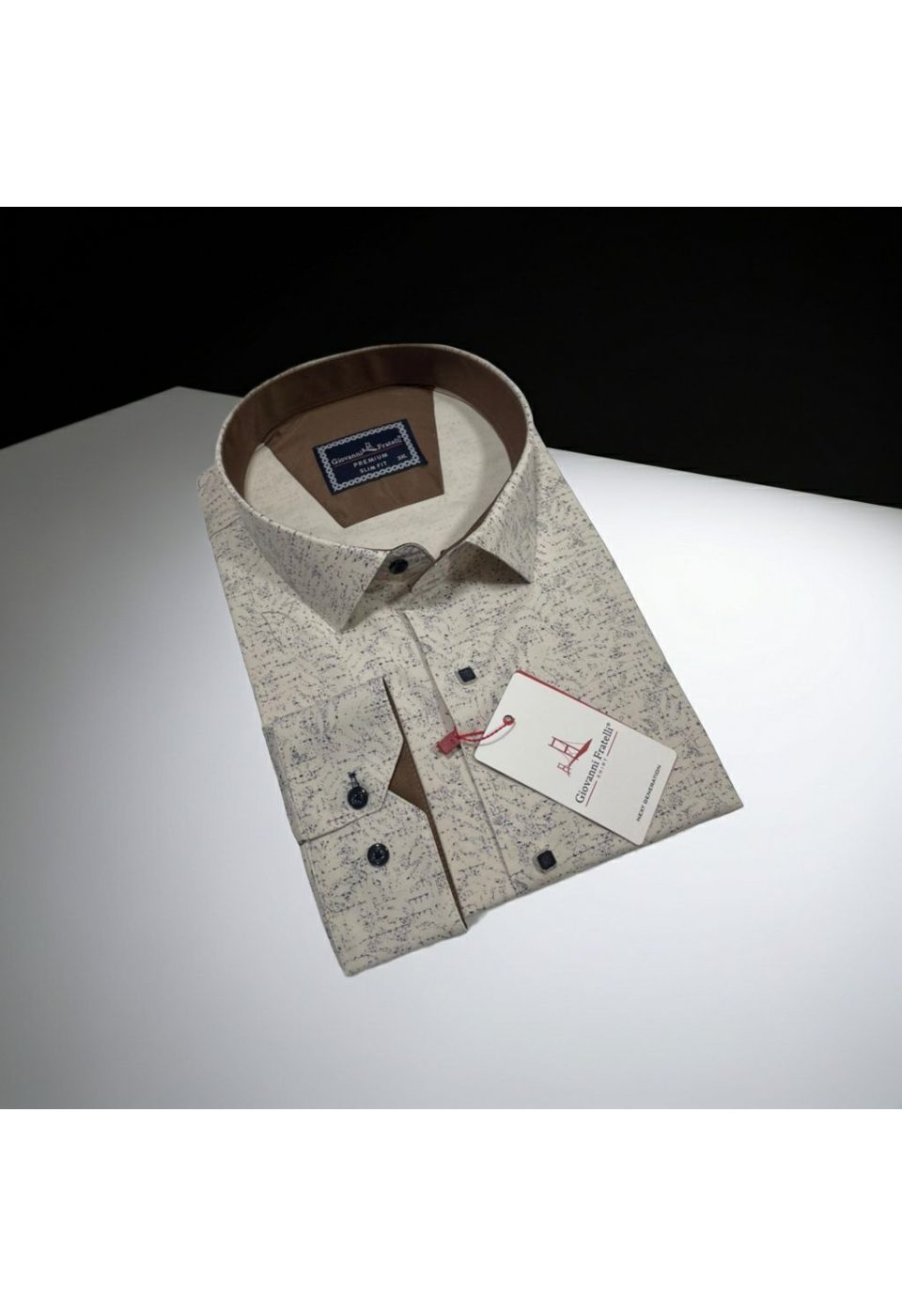 Büyük Beden Slim Fit Uzun Kol Desenli Erkek Gömlek 4GMK315109003 - Giovanni Fratelli