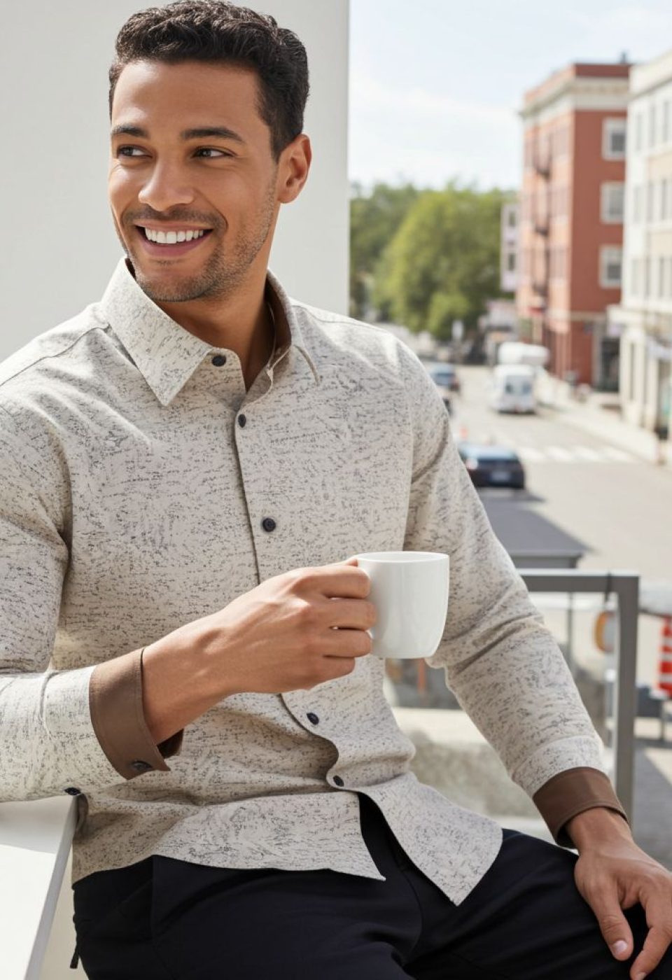 Büyük Beden Slim Fit Uzun Kol Desenli Erkek Gömlek 4GMK315109003 - Giovanni Fratelli