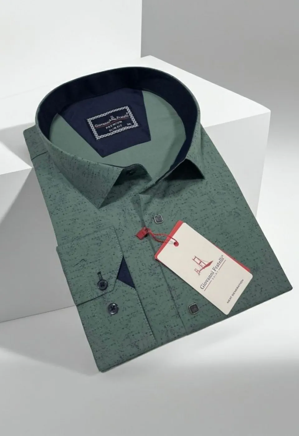 Büyük Beden Slim Fit Uzun Kol Desenli Erkek Gömlek 4GMK315109004