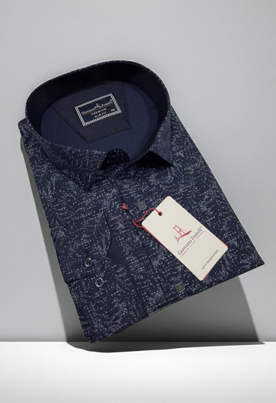 Büyük Beden Slim Fit Uzun Kol Desenli Erkek Gömlek 4GMK315109005