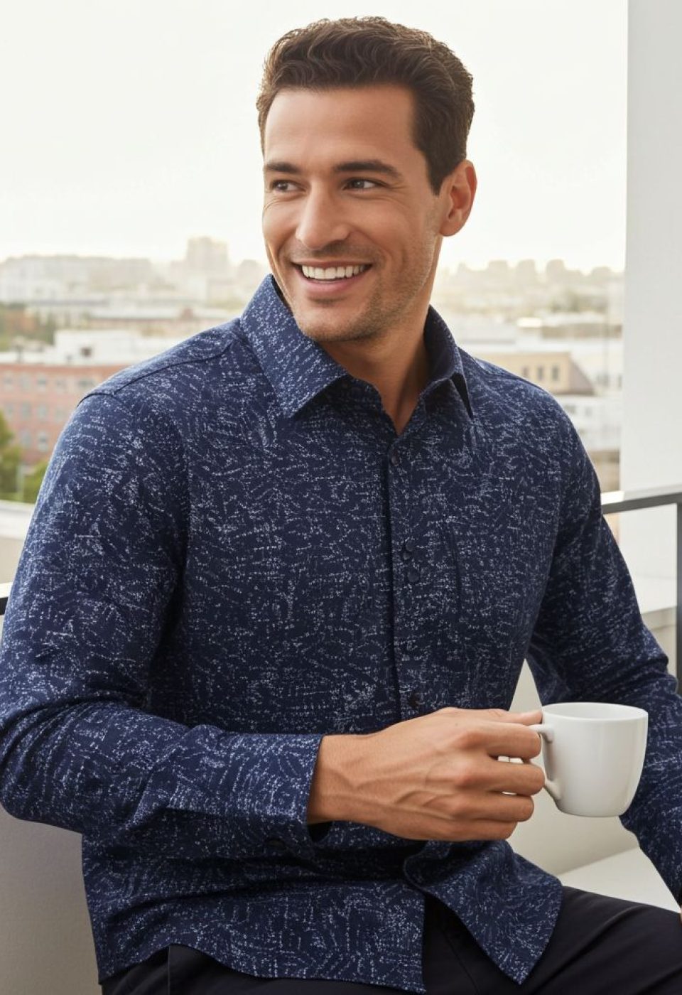 Büyük Beden Slim Fit Uzun Kol Desenli Erkek Gömlek 4GMK315109005 - Giovanni Fratelli