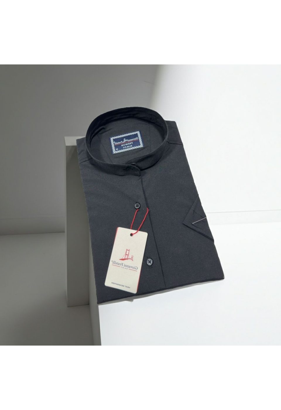 7146 CR K HK 001 Slim Fit Kısa Kol Düz Renkl Hakim Yaka Erkek Gömlek 3GMK317146001 - Giovanni Fratelli