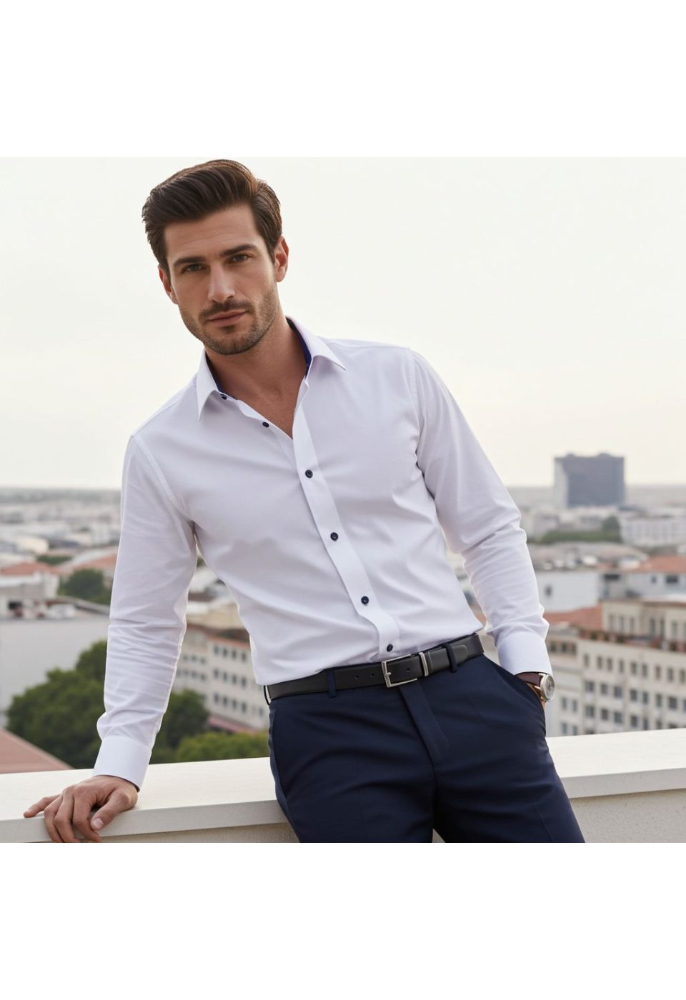 8028 ST 001 Klasik Uzun Kol Düz Renk Saten Erkek Gömlek 3GMK328028001 - Giovanni Fratelli