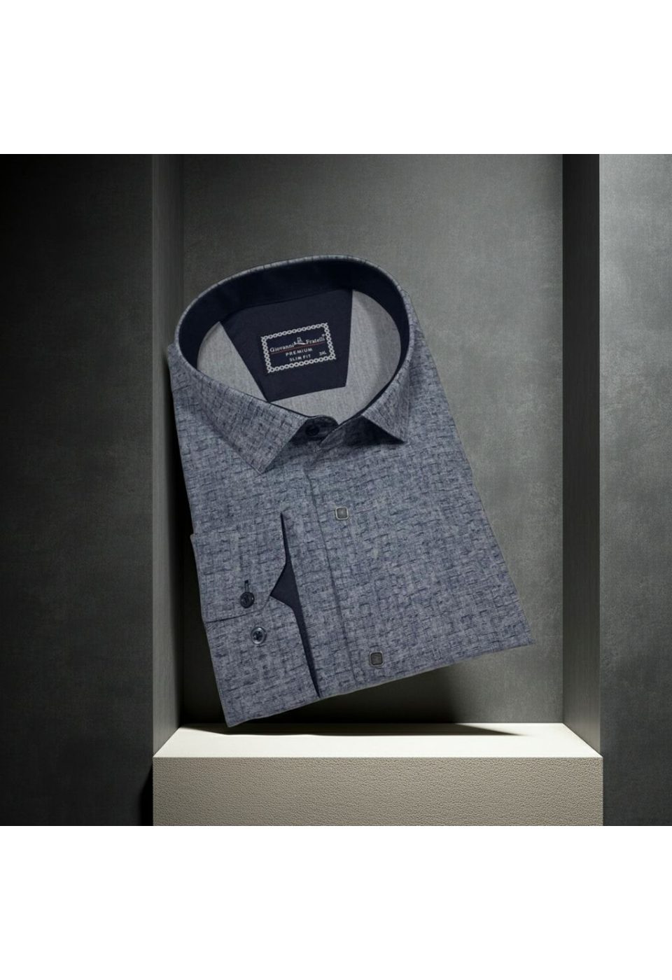 Büyük Beden Slim Fit Uzun Kol Desenli Erkek Gömlek 4GMK315110001 - Giovanni Fratelli