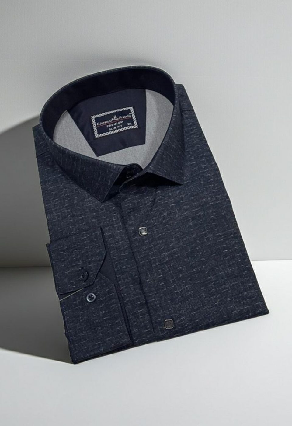 Büyük Beden Slim Fit Uzun Kol Desenli Erkek Gömlek 4GMK315110002