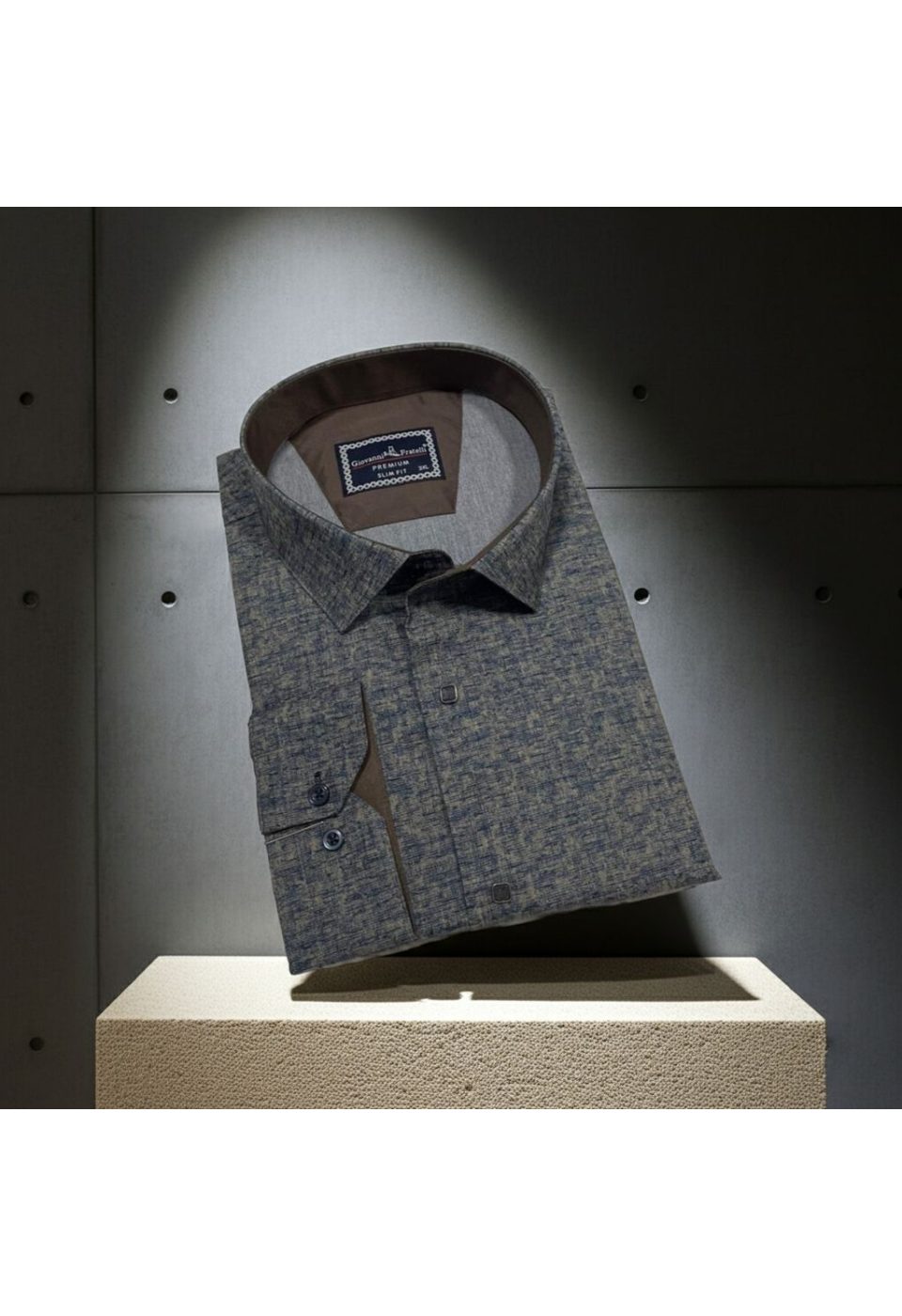 Büyük Beden Slim Fit Uzun Kol Desenli Erkek Gömlek 4GMK315110003 - Giovanni Fratelli