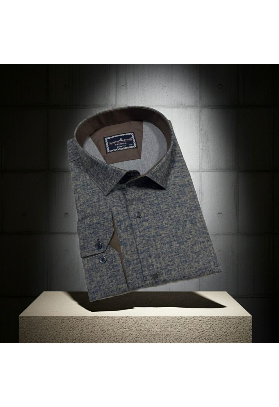 Büyük Beden Slim Fit Uzun Kol Desenli Erkek Gömlek 4GMK315110003 - Giovanni Fratelli