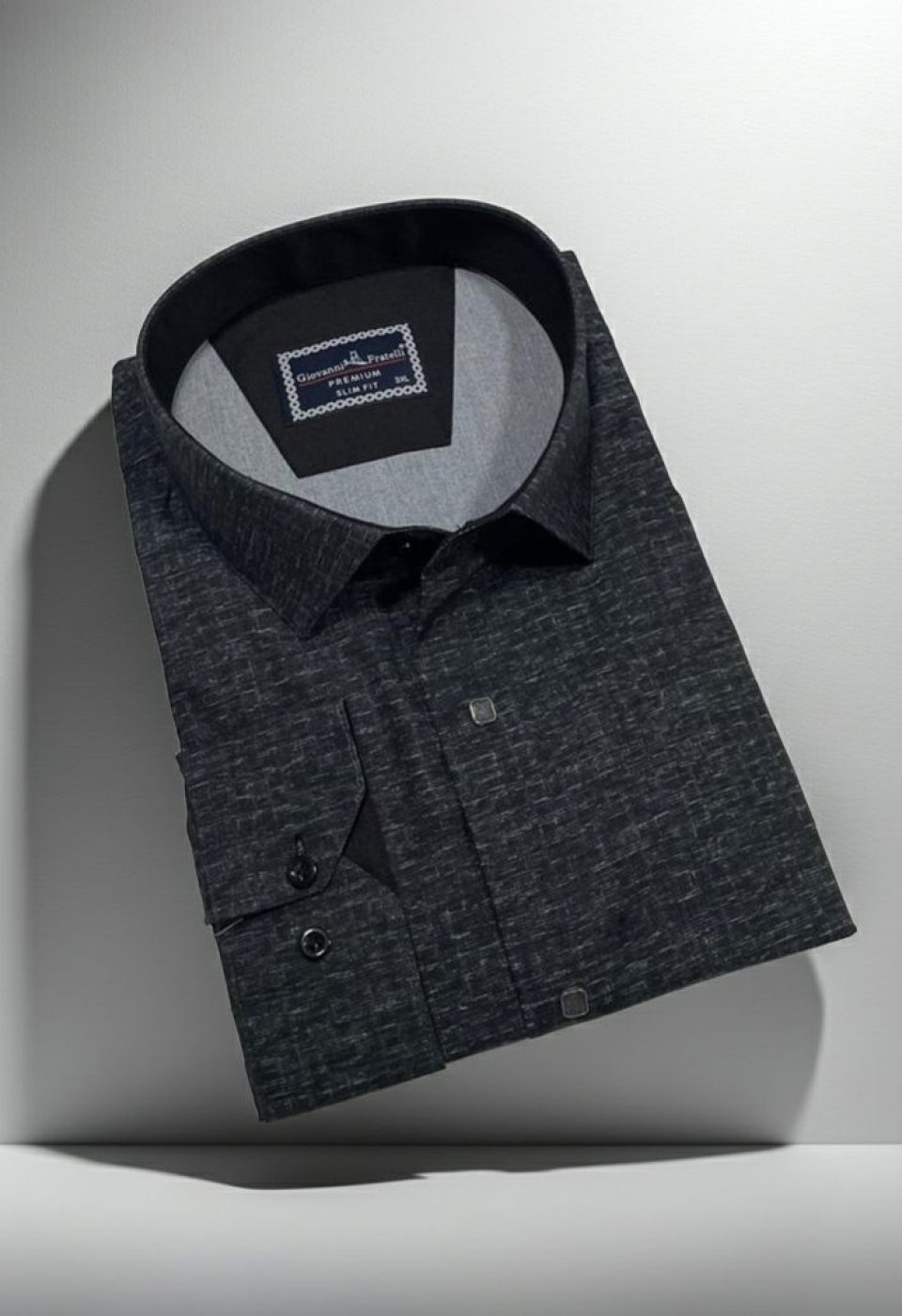 Büyük Beden Slim Fit Uzun Kol Desenli Erkek Gömlek 4GMK315110005