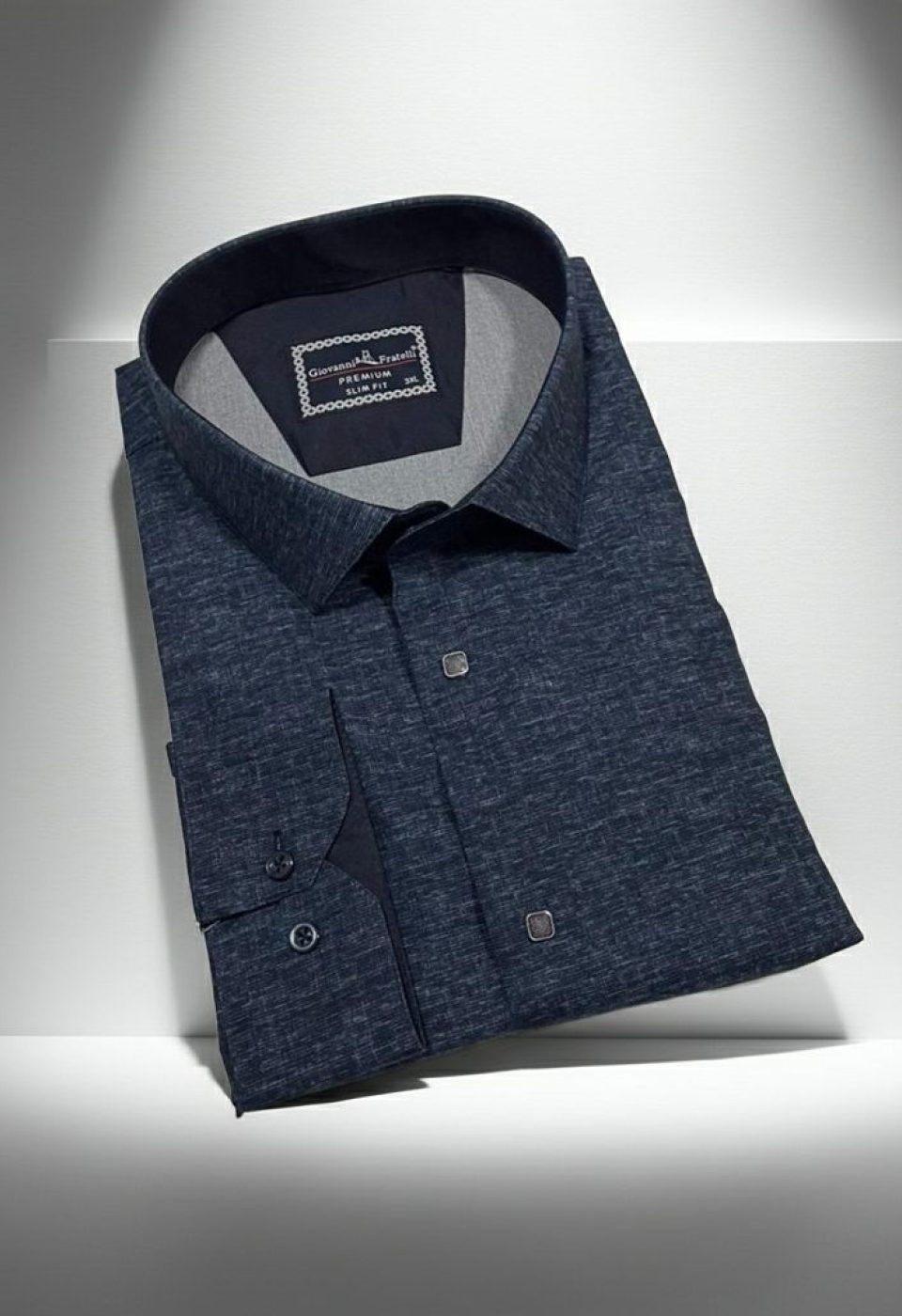 Büyük Beden Slim Fit Uzun Kol Desenli Erkek Gömlek 4GMK315110006
