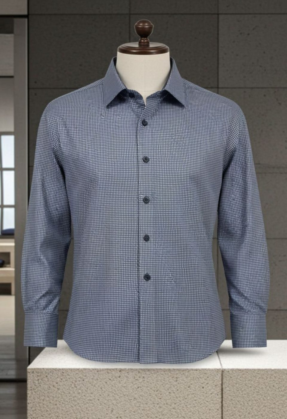 Büyük Beden Slim Fit Uzun Kol Desenli Erkek Gömlek 4GMK315111001