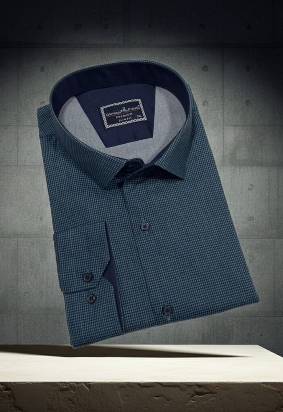 Büyük Beden Slim Fit Uzun Kol Desenli Erkek Gömlek 4GMK315111003