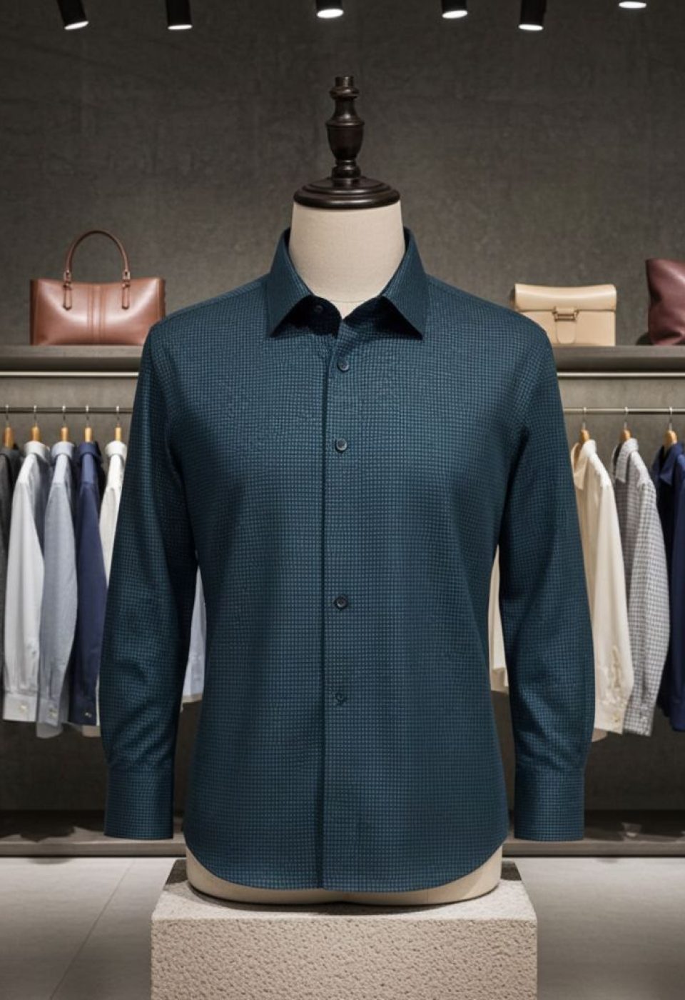 Büyük Beden Slim Fit Uzun Kol Desenli Erkek Gömlek 4GMK315111003