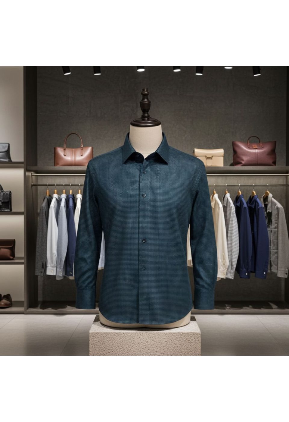 5111 BT CR KOT 003 Büyük Beden Slim Fit Uzun Kol Desenli Erkek Gömlek 4GMK315111003 - Giovanni Fratelli