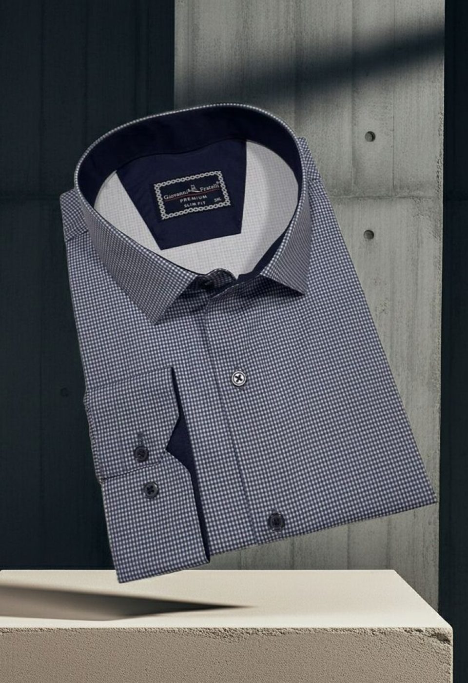 Büyük Beden Slim Fit Uzun Kol Desenli Erkek Gömlek 4GMK315111004