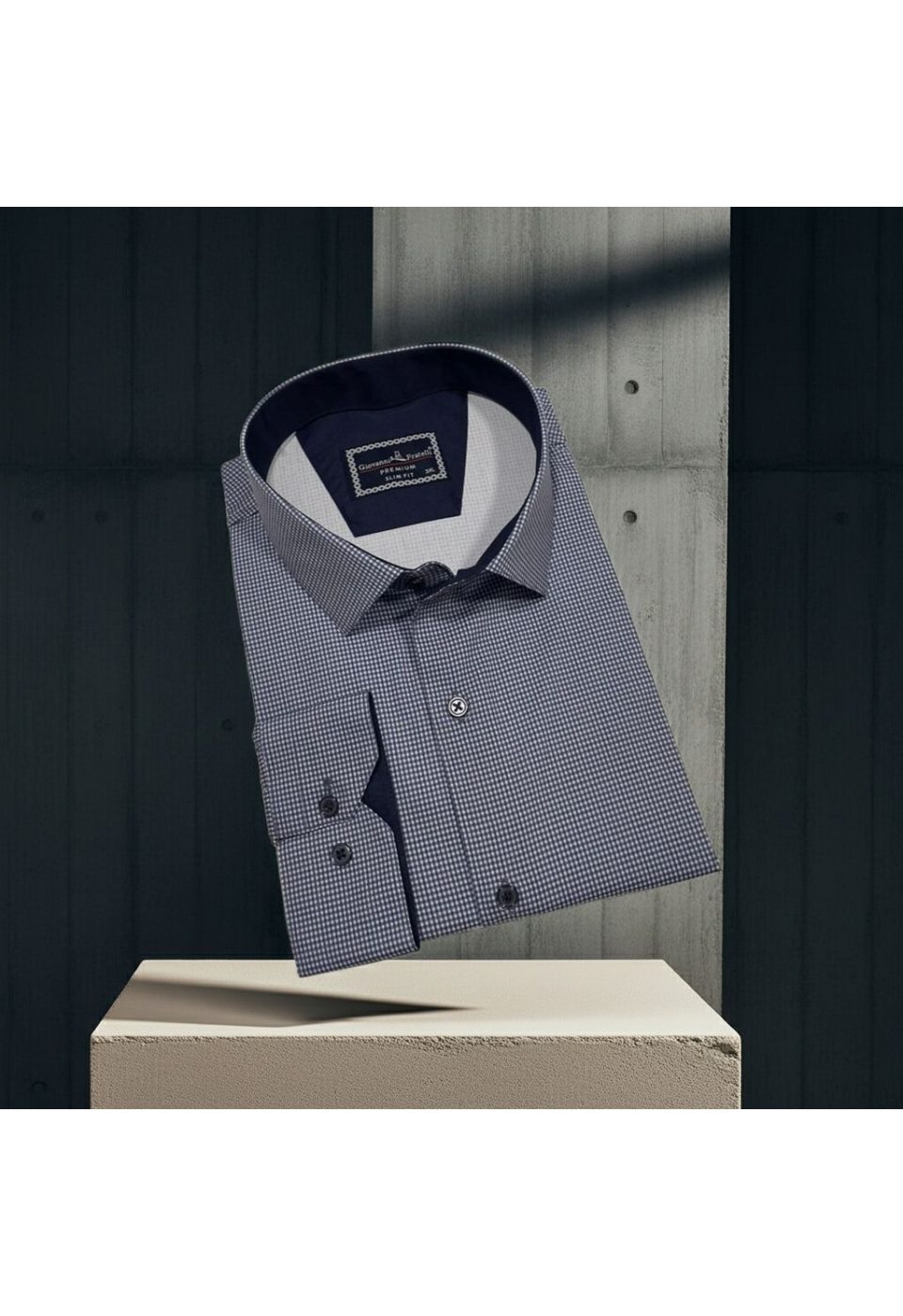 5111 BT CR KOT 004 Büyük Beden Slim Fit Uzun Kol Desenli Erkek Gömlek 4GMK315111004 - Giovanni Fratelli