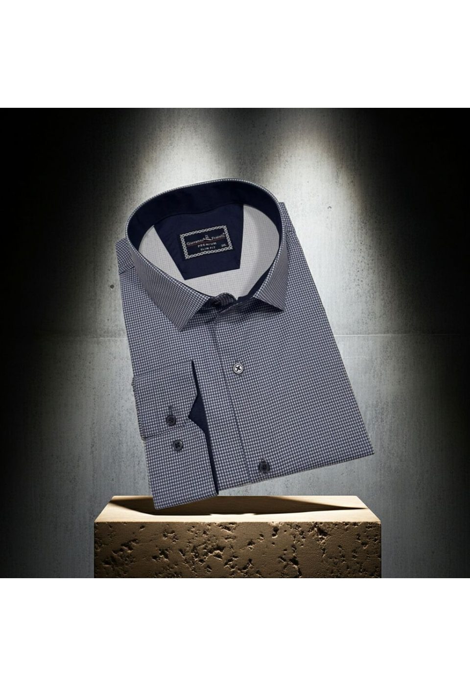 5111 BT CR KOT 004 Büyük Beden Slim Fit Uzun Kol Desenli Erkek Gömlek 4GMK315111004 - Giovanni Fratelli