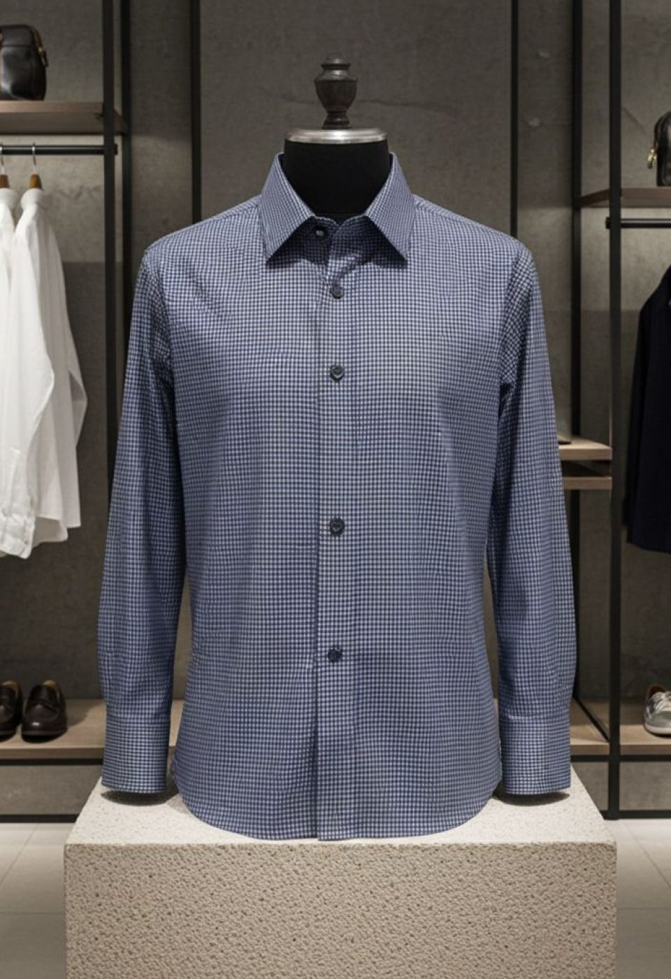 Büyük Beden Slim Fit Uzun Kol Desenli Erkek Gömlek 4GMK315111004
