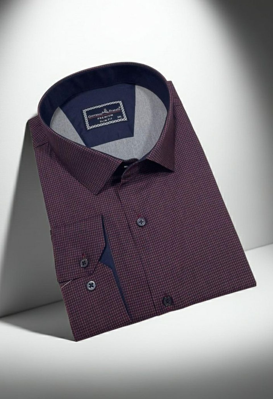 Büyük Beden Slim Fit Uzun Kol Desenli Erkek Gömlek 4GMK315111005