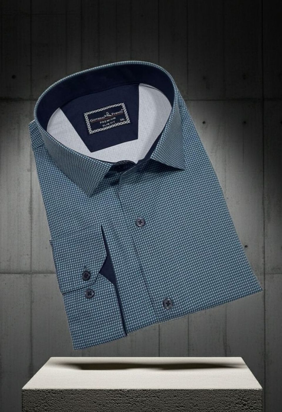 Büyük Beden Slim Fit Uzun Kol Desenli Erkek Gömlek 4GMK315111008