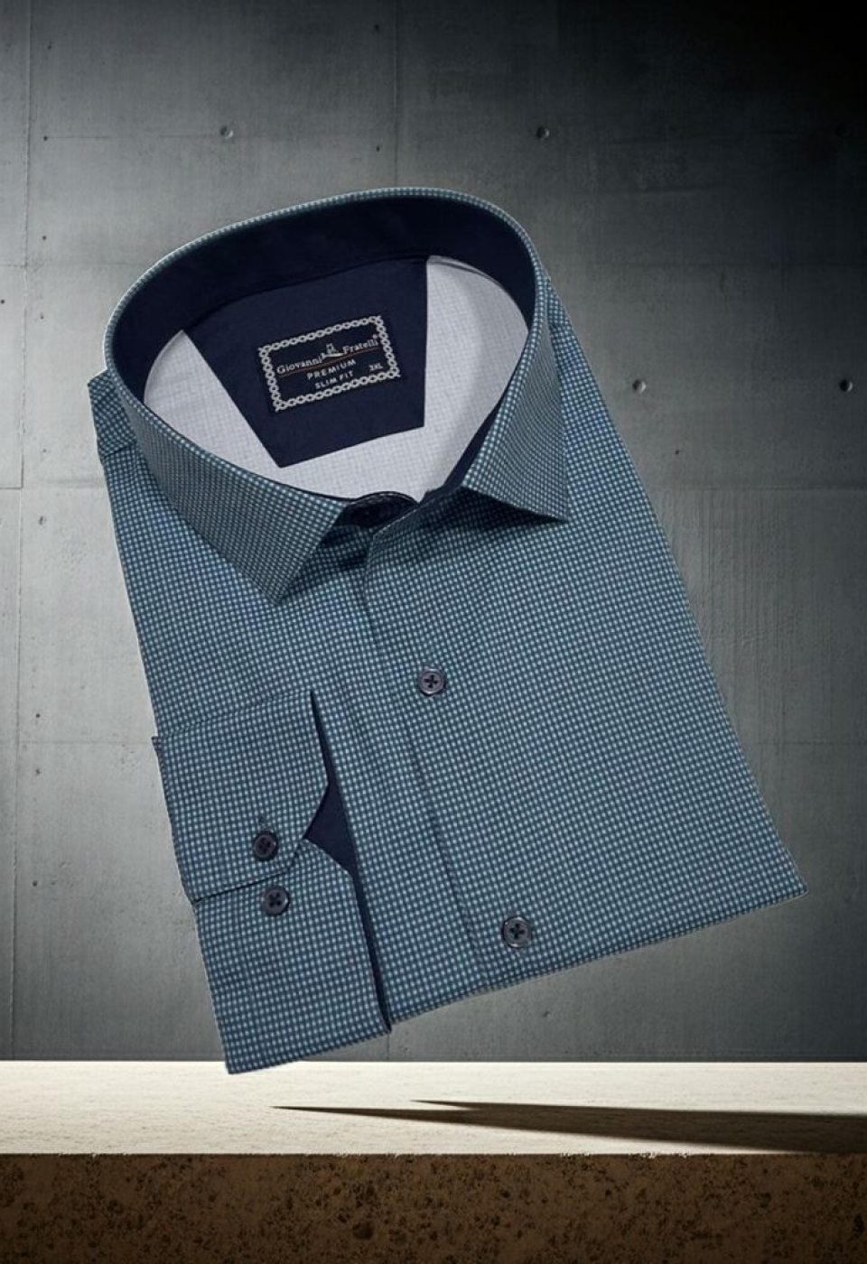 Büyük Beden Slim Fit Uzun Kol Desenli Erkek Gömlek 4GMK315111008