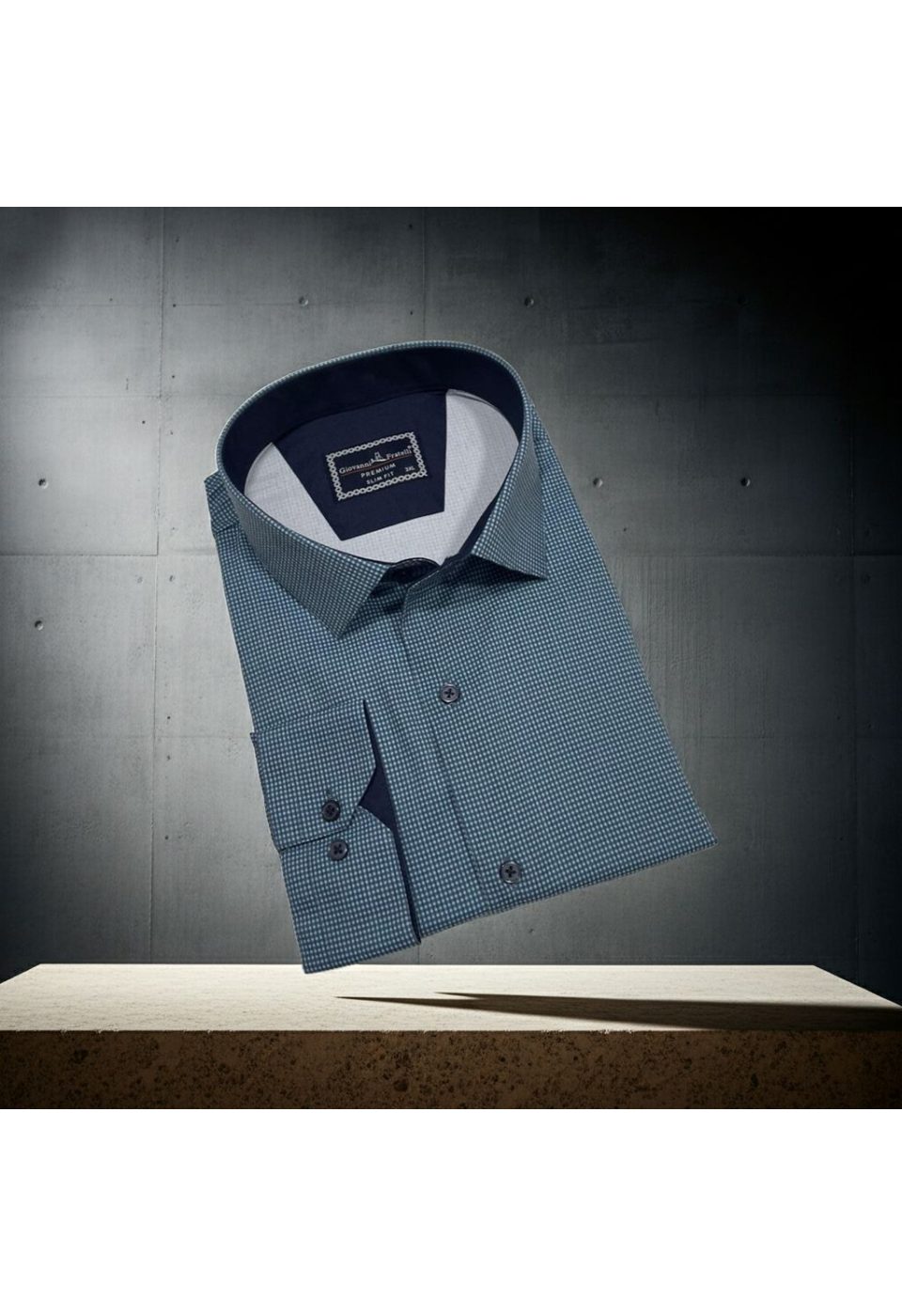 5111 BT CR KOT 008 Büyük Beden Slim Fit Uzun Kol Desenli Erkek Gömlek 4GMK315111008 - Giovanni Fratelli