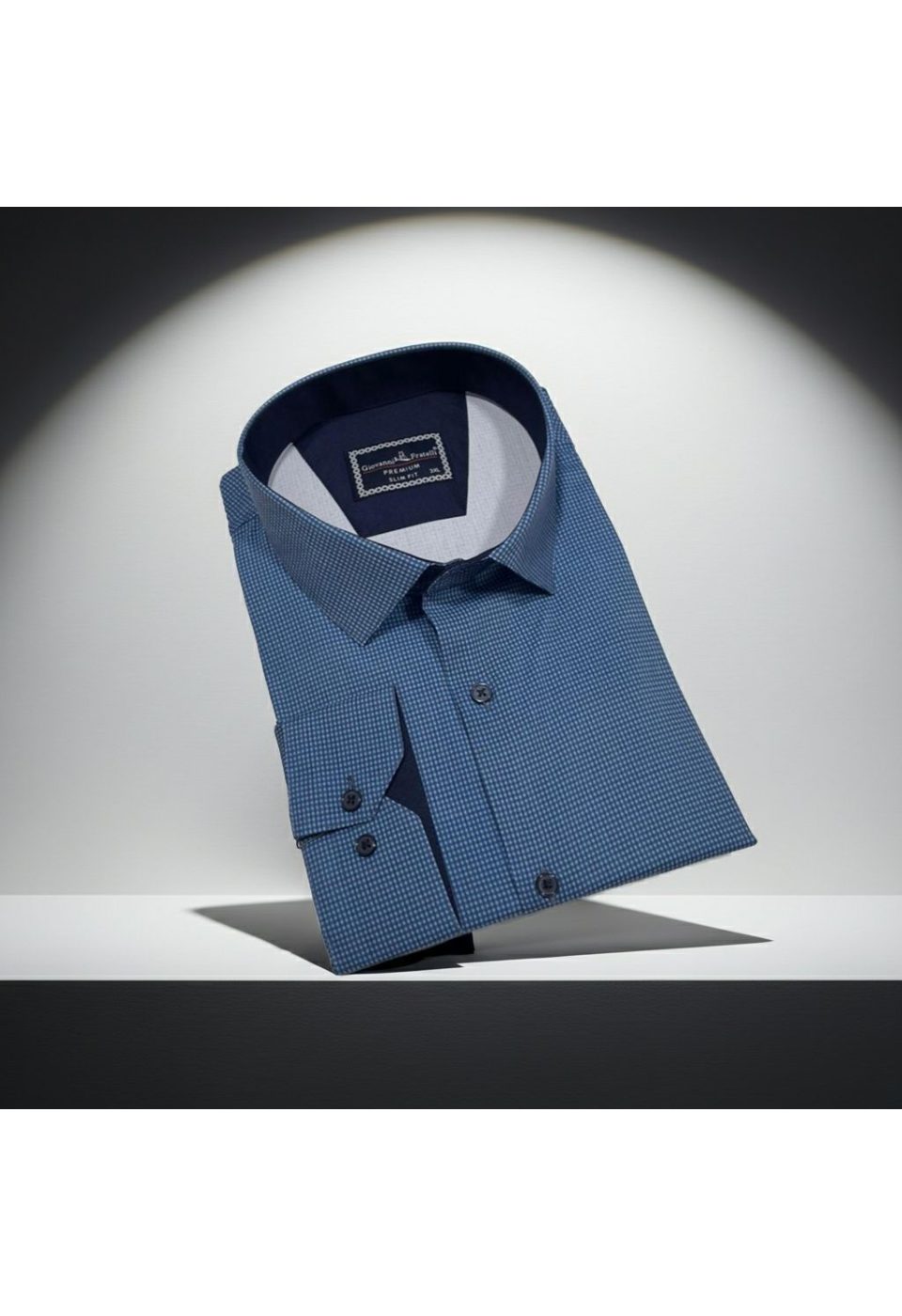 5111 BT CR KOT 009 Büyük Beden Slim Fit Uzun Kol Desenli Erkek Gömlek 4GMK315111009 - Giovanni Fratelli