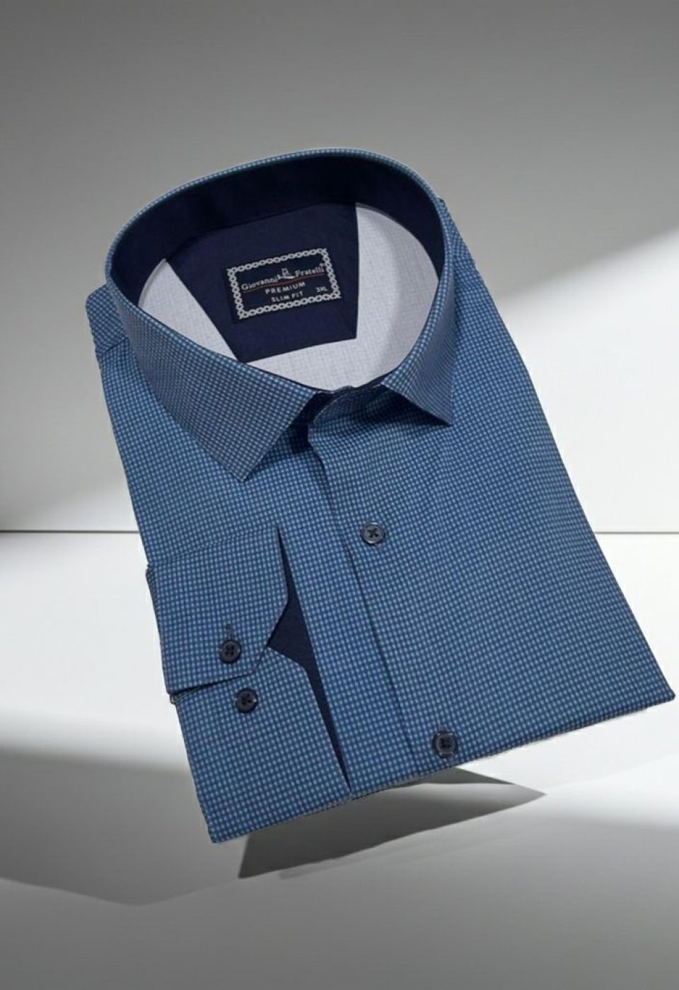 Büyük Beden Slim Fit Uzun Kol Desenli Erkek Gömlek 4GMK315111009