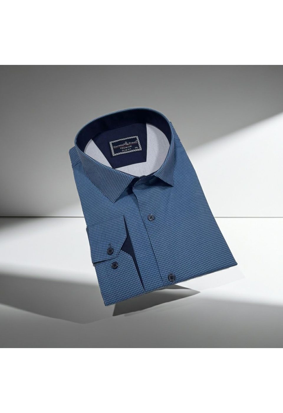 5111 BT CR KOT 009 Büyük Beden Slim Fit Uzun Kol Desenli Erkek Gömlek 4GMK315111009 - Giovanni Fratelli