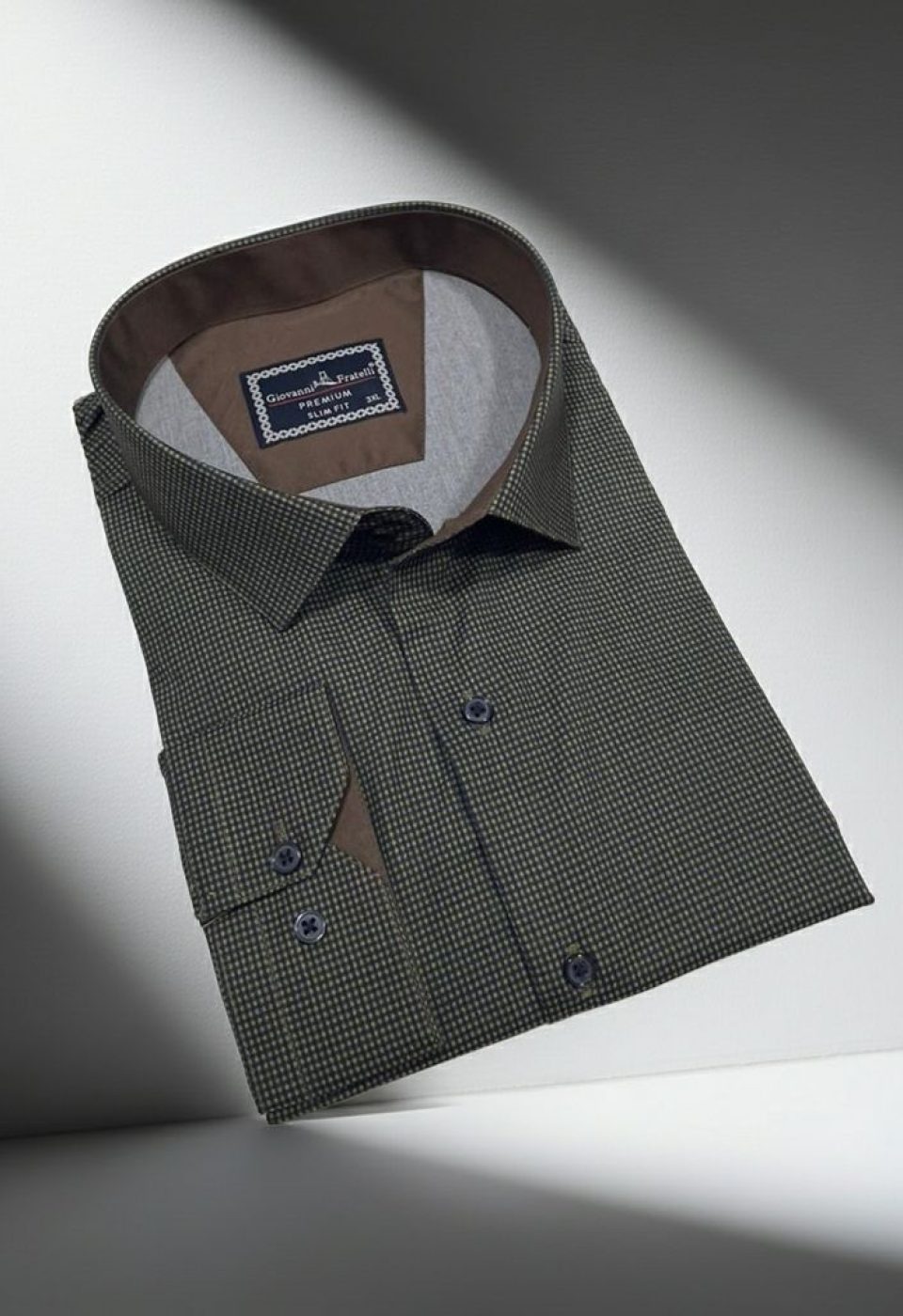 Büyük Beden Slim Fit Uzun Kol Desenli Erkek Gömlek 4GMK315111010