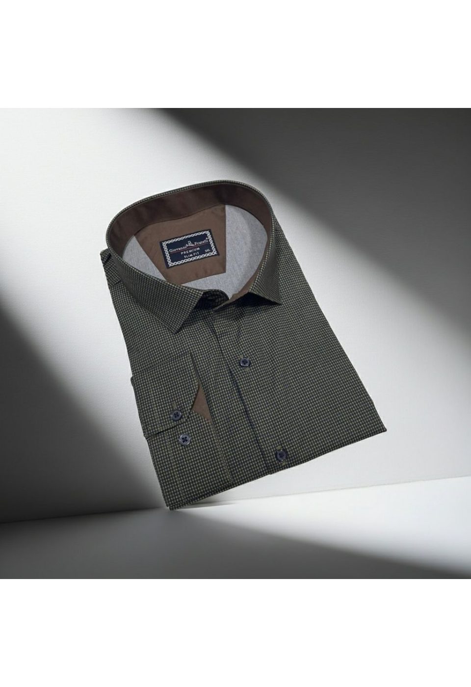 5111 BT CR KOT 010 Büyük Beden Slim Fit Uzun Kol Desenli Erkek Gömlek 4GMK315111010 - Giovanni Fratelli