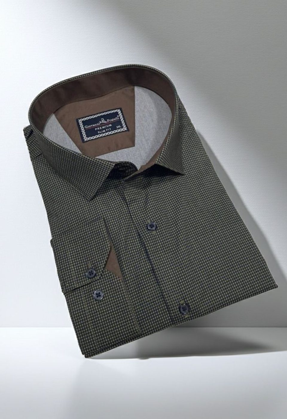 5111 BT CR KOT 010 Büyük Beden Slim Fit Uzun Kol Desenli Erkek Gömlek 4GMK315111010 - Giovanni Fratelli