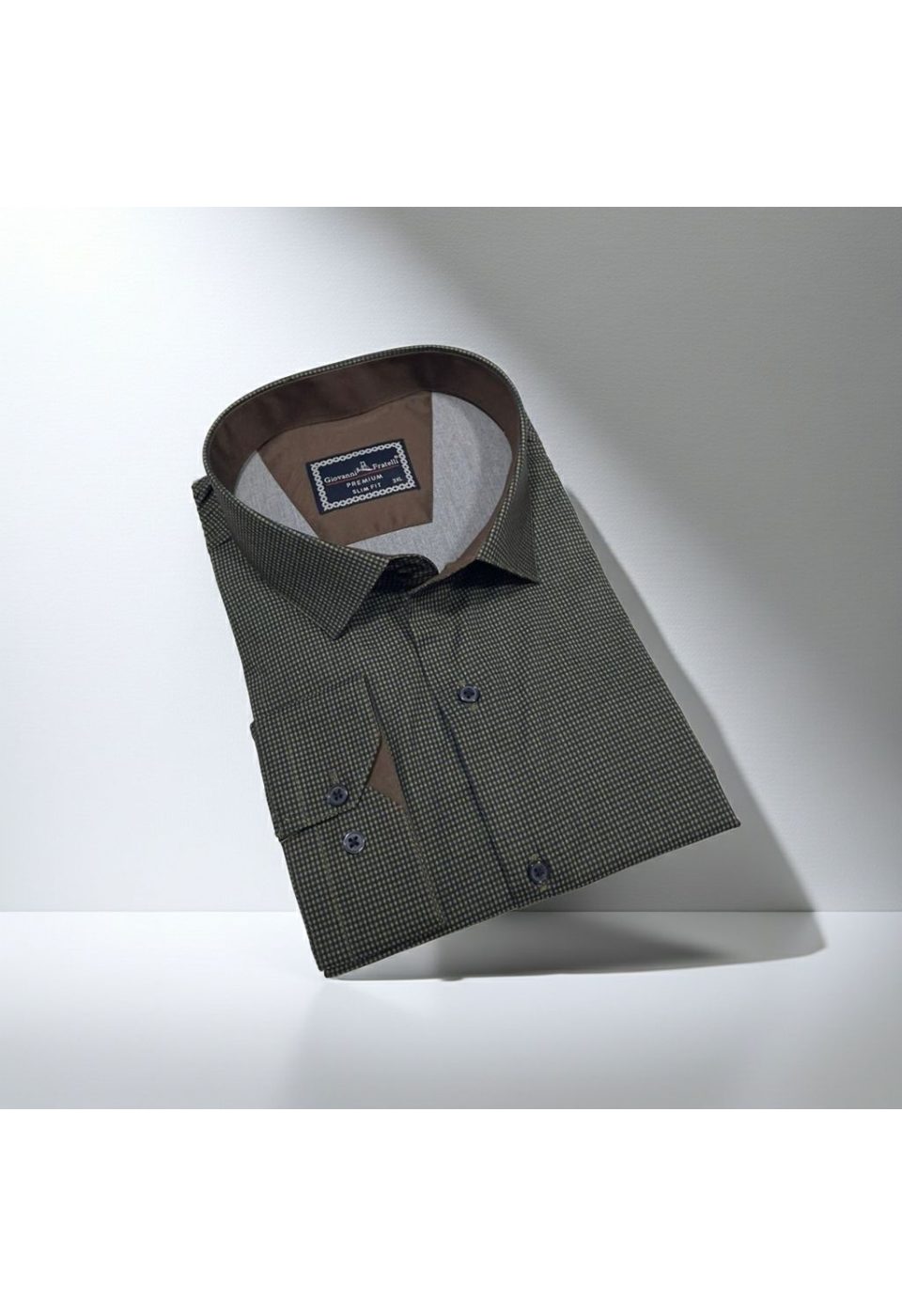5111 BT CR KOT 010 Büyük Beden Slim Fit Uzun Kol Desenli Erkek Gömlek 4GMK315111010 - Giovanni Fratelli