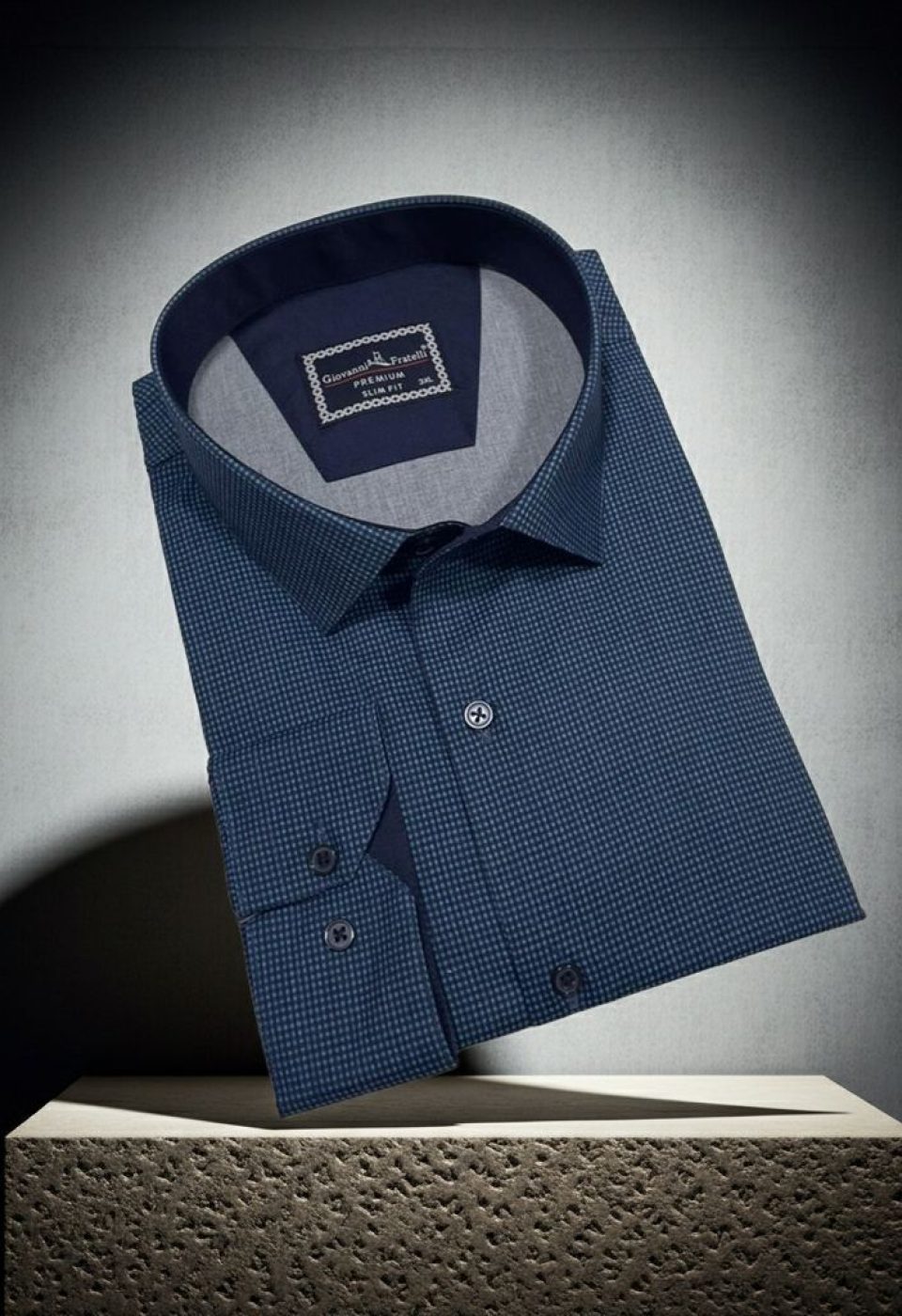 Büyük Beden Slim Fit Uzun Kol Desenli Erkek Gömlek 4GMK315111011