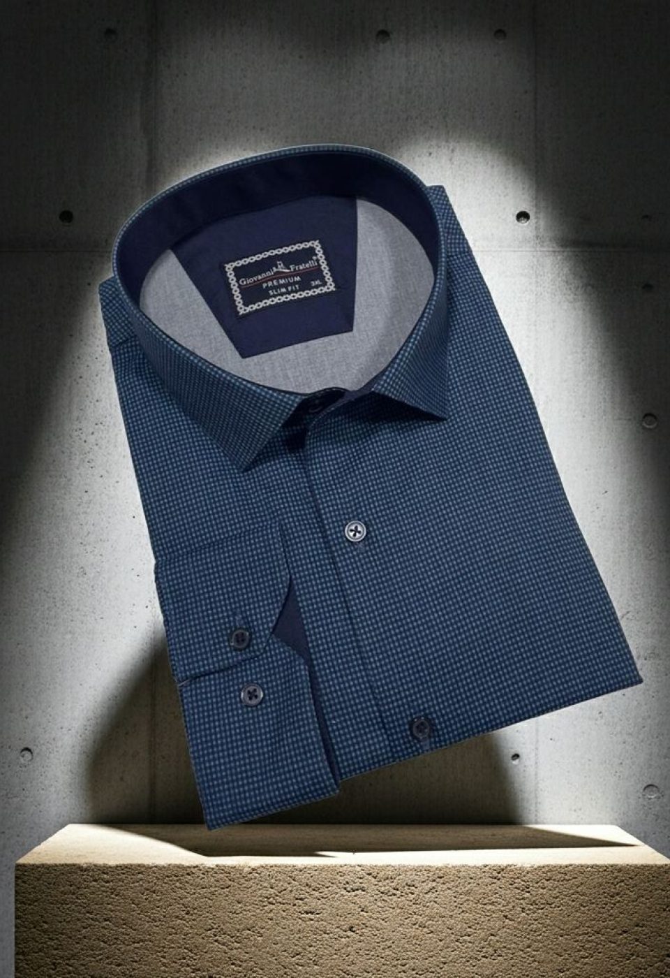 5111 BT CR KOT 011 Büyük Beden Slim Fit Uzun Kol Desenli Erkek Gömlek 4GMK315111011 - Giovanni Fratelli