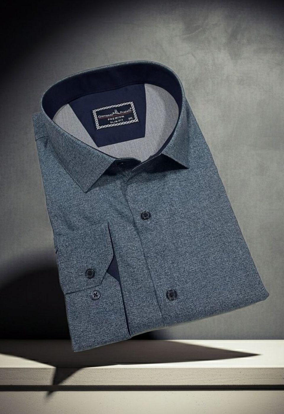 Büyük Beden Slim Fit Uzun Kol Desenli Erkek Gömlek 4GMK315112001