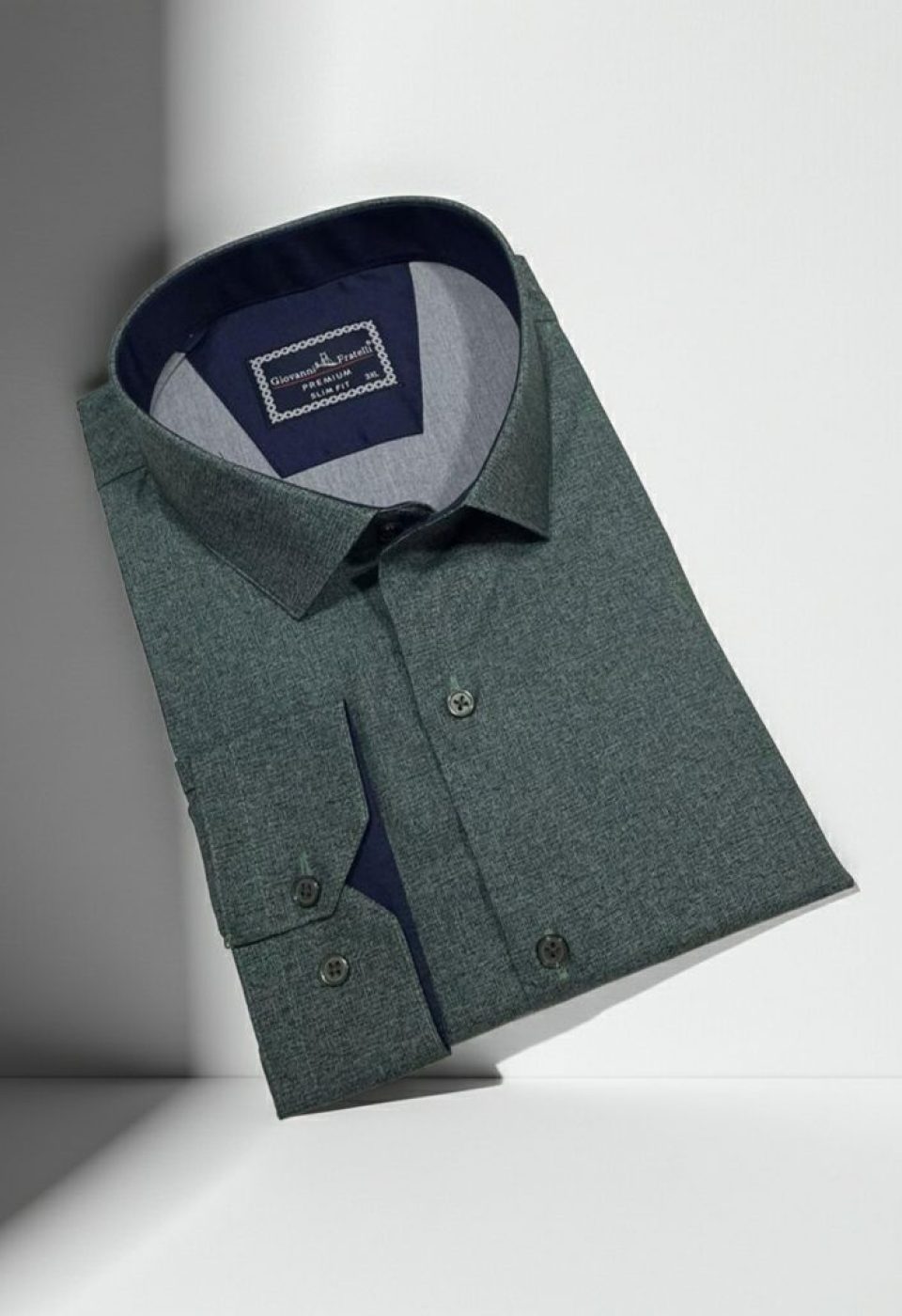 Büyük Beden Slim Fit Uzun Kol Desenli Erkek Gömlek 4GMK315112002